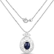 4.50 Carat Genuine Blue Sapphire .925 Sterling Silver Pendant