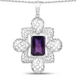 7.80 Carat Genuine Amethyst .925 Sterling Silver Pendant