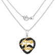 Two Tone Plated 0.18 Carat Genuine Black Spinel .925 Sterling Silver Pendant