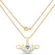 14K Yellow Gold Plated 0.62 Carat Genuine Tanzanite and White Topaz .925 Sterling Silver Pendant