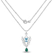 9.23 Carat Genuine Emerald and Swiss Blue Topaz .925 Sterling Silver Pendant