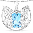 11.10 Carat Genuine Swiss Blue Topaz .925 Sterling Silver Pendant