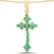 2.00 Carat Genuine Zambian Emerald .925 Sterling Silver Pendant