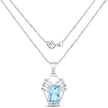 5.76 Carat Genuine Swiss Blue Topaz & White Topaz .925 Sterling Silver Pendant