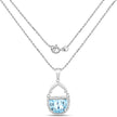 4.08 Carat Genuine Swiss Blue Topaz & White Topaz .925 Sterling Silver Pendant