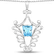 5.68 Carat Genuine Swiss Blue Topaz .925 Sterling Silver Pendant