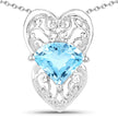 4.65 Carat Genuine Swiss Blue Topaz .925 Sterling Silver Pendant
