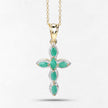 18K Yellow Gold Plated 0.84 Carat Genuine Emerald .925 Sterling Silver Pendant