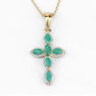 18K Yellow Gold Plated 0.84 Carat Genuine Emerald .925 Sterling Silver Pendant