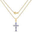 14K Yellow Gold Plated 0.84 Carat Genuine Tanzanite .925 Sterling Silver Pendant
