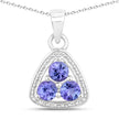 0.69 Carat Genuine Tanzanite .925 Sterling Silver Pendant