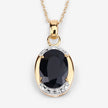 7.50 Carat Genuine Black Sapphire .925 Sterling Silver Pendant
