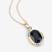 7.50 Carat Genuine Black Sapphire .925 Sterling Silver Pendant