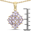 14K Yellow Gold Plated 2.58 Carat Genuine Tanzanite .925 Sterling Silver Pendant