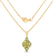 14K Yellow Gold Plated 4.02 Carat Genuine Peridot & White Topaz .925 Sterling Silver Pendant