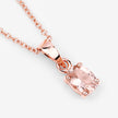 0.70 Carat Genuine Morganite .925 Sterling Silver Pendant