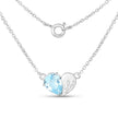 1.90 Carat Genuine Blue Topaz .925 Sterling Silver Pendant