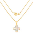 14K Yellow Gold Plated 1.19 Carat Genuine Ethiopian Opal and White Topaz .925 Sterling Silver Pendant