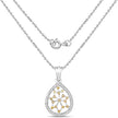 0.45 Carat Genuine White Diamond and Yellow Diamond .925 Sterling Silver Pendant