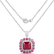 8.48 Carat Glass Filled Ruby and White Topaz .925 Sterling Silver Pendant