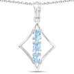 1.53 Carat Genuine Blue Topaz .925 Sterling Silver Pendant
