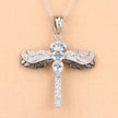 1.86 Carat Genuine Aquamarine and White Zircon .925 Sterling Silver Pendant