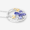 1.33 Carat Genuine Tanzanite and White Topaz .925 Sterling Silver Pendant