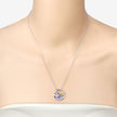 1.33 Carat Genuine Tanzanite and White Topaz .925 Sterling Silver Pendant