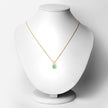 18K Yellow Gold Plated 0.67 Carat Genuine Emerald and White Topaz .925 Sterling Silver Pendant