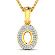0.17 Carat Genuine White Diamond 14K Yellow Gold Semi Mount Pendant - holds 7x5mm Oval Gemstone