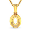 0.17 Carat Genuine White Diamond 14K Yellow Gold Semi Mount Pendant - holds 7x5mm Oval Gemstone