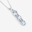 0.95 Carat Genuine Aquamarine and White Diamond .925 Sterling Silver Pendant