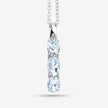 0.95 Carat Genuine Aquamarine and White Diamond .925 Sterling Silver Pendant