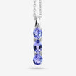 1.11 Carat Genuine Tanzanite and White Diamond .925 Sterling Silver Pendant