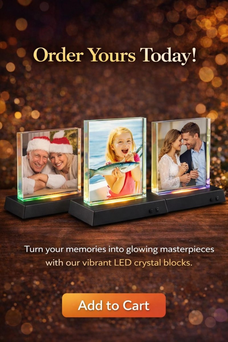 Personalized Crystal Photo Block with LED Base, Custom 4x6 Illuminated Keepsake - Artwork - Custom Crafting Alliance, LLC