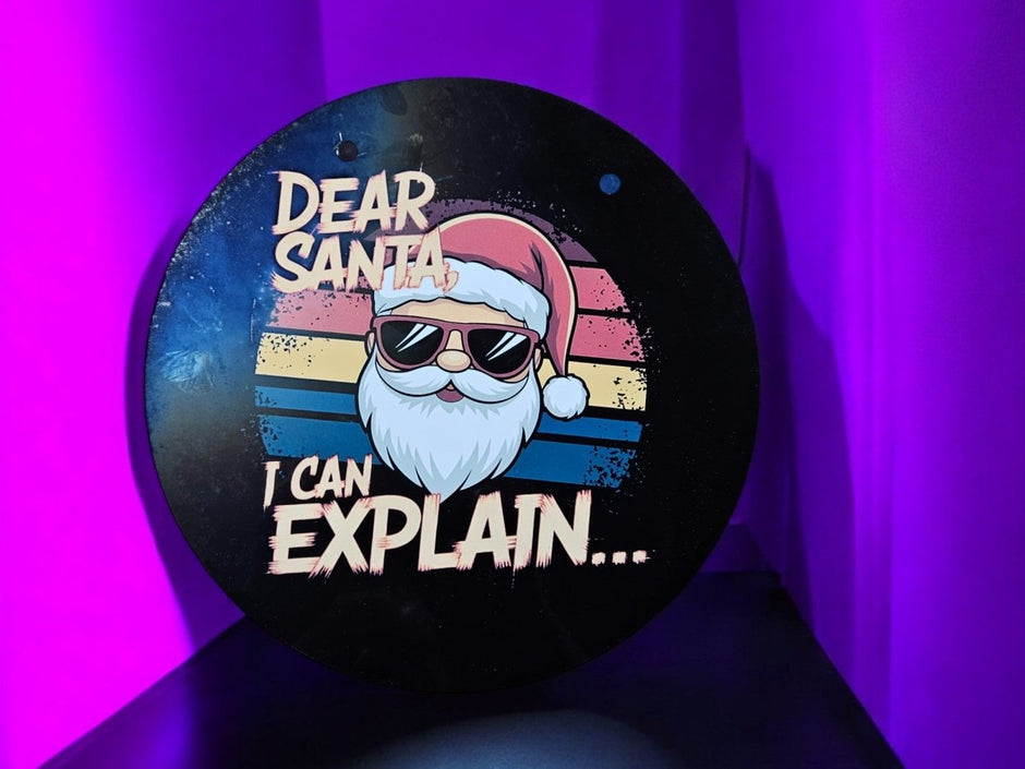 Personalized Holiday Sublimated Metal Door Sign - 10