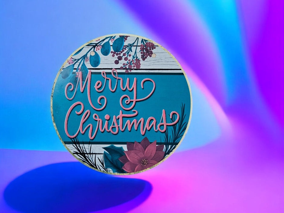 Personalized Holiday Sublimated Metal Door Sign - 10