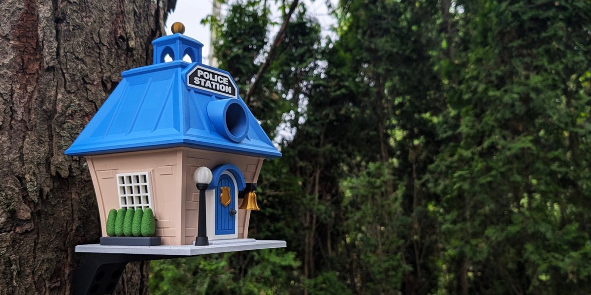 Police Station Birdhouse – Fun Law Enforcement Birdhouse for Garden or Home Decor - Bird House - Custom Crafting Alliance, LLC