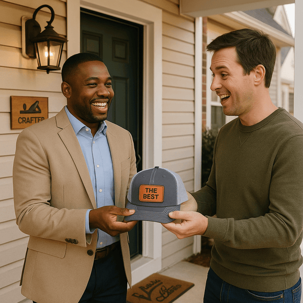 Premium Trucker Cap with Laser - Engraved Leather Patch – Customizable & Stylish - Custom Crafting Alliance, LLC