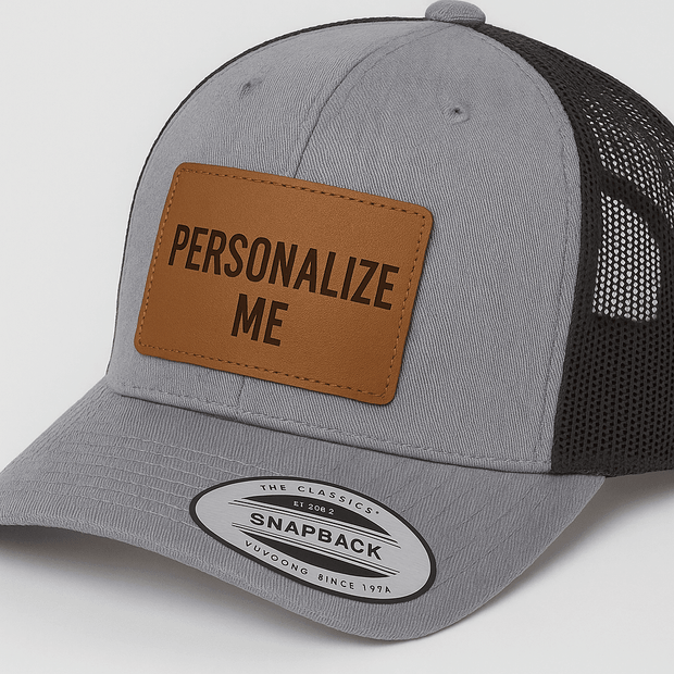 Premium Trucker Cap with Laser - Engraved Leather Patch – Customizable & Stylish - Hats - Custom Crafting Alliance, LLC