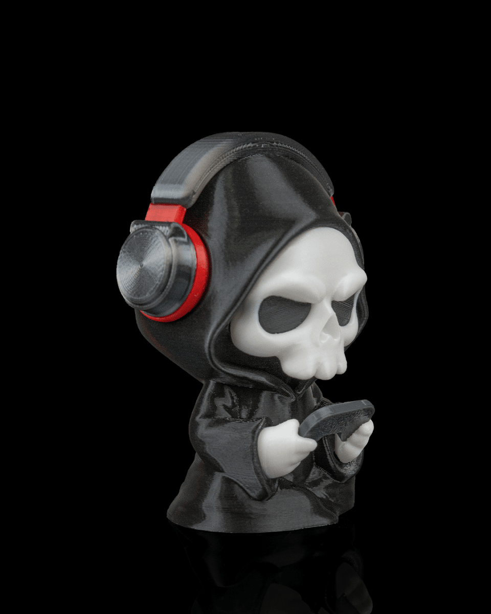 Press F - Gamer Grim Reaper Figurine (3D Printed, Multi Color or DIY) - Figurines - Custom Crafting Alliance, LLC