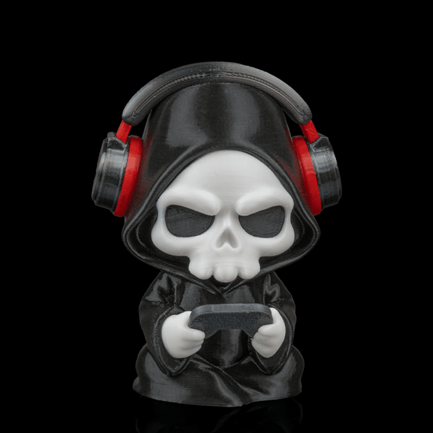 Press F - Gamer Grim Reaper Figurine (3D Printed, Multi Color or DIY) - Figurines - Custom Crafting Alliance, LLC