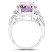 8.98 Carat Genuine Amethyst & White Topaz .925 Sterling Silver Ring