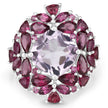 8.19 Carat Genuine Pink Amethyst and Rhodolite .925 Sterling Silver Ring