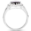 3.94 Carat Genuine Garnet & White Topaz .925 Sterling Silver Ring