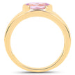 14K Yellow Gold Plated 2.40 Carat Genuine Kunzite .925 Sterling Silver Ring