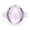 3.57 Carat Genuine Rose Quartz And Amethyst .925 Sterling Silver Ring