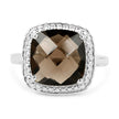 3.96 Carat Genuine Smoky Quartz .925 Sterling Silver Ring