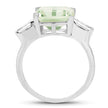4.76 Carat Genuine Green Amethyst & White Topaz .925 Sterling Silver Ring