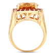 9.38 Carat Genuine Citrine and Orange Sapphire .925 Sterling Silver Ring